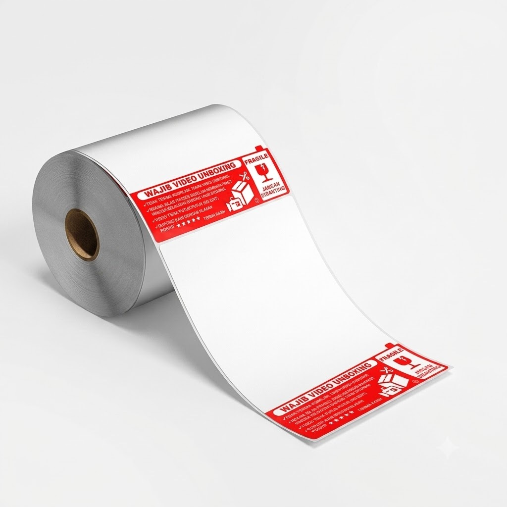 Stiker Label Thermal AWB Resi Pengiriman A6 100x150 mm Roll Isi 500 pcs Lem Super Lengket - Label Al