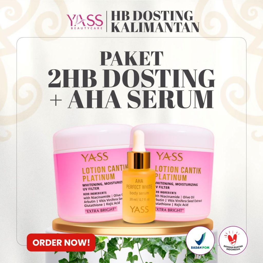 (SPESIAL EDITON) PAKET 2 LOTION+1 SERUM AHA YassBeautycare body Lotion Platinum  hb dosting  handbod