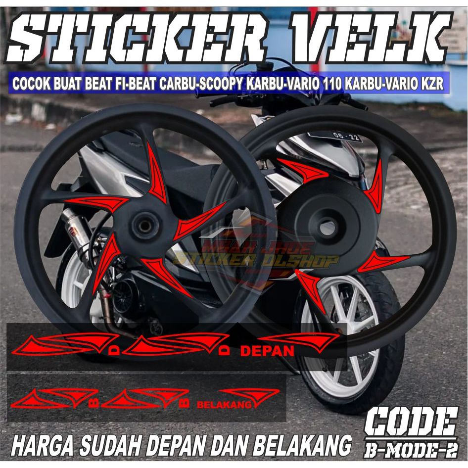 STIKER VELG MOTOR HONDA OLD VARIO KZR/BEAT KARBU/ BEAT FI/VARIO KARBU