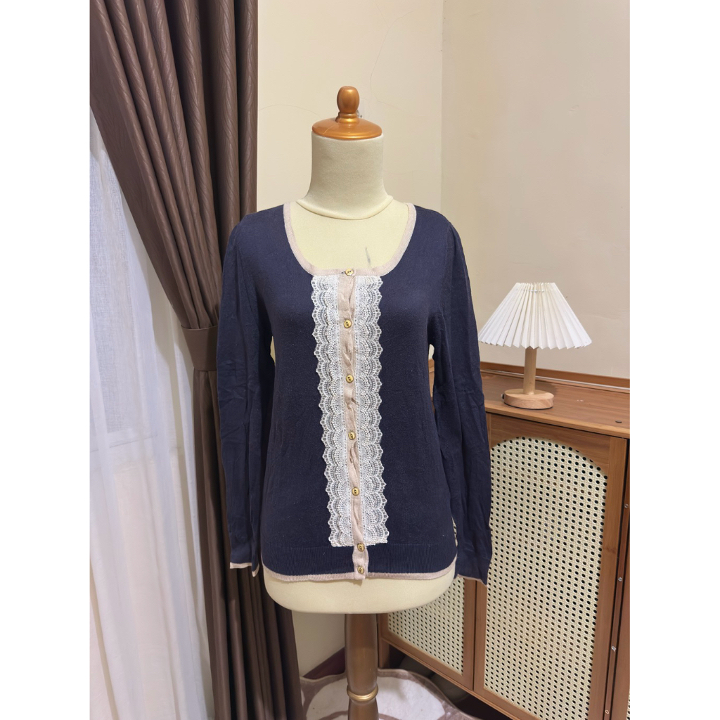 [PRELOVED] CARDIGAN RENDA BIRU NAVY