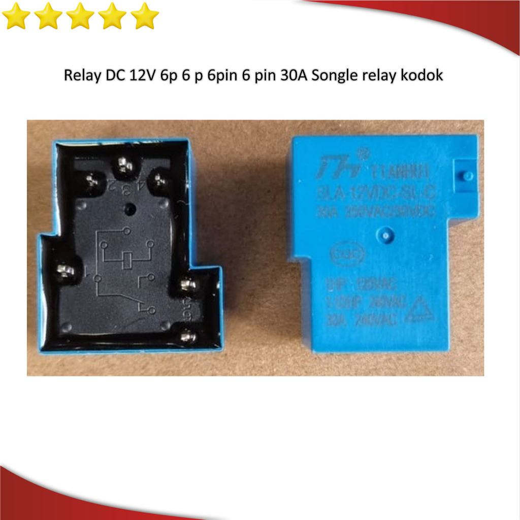 Relay DC 12V 6p 6 p 6pin 6 pin 30A Songle relay kodok