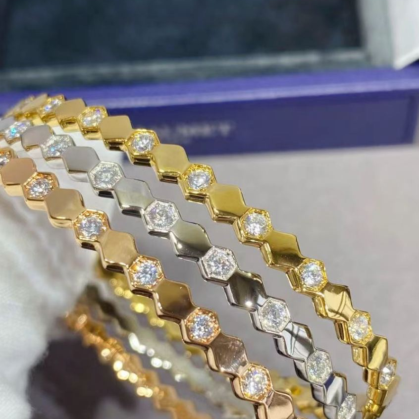 Gold plated with gold Smooth honeycomb bracelet