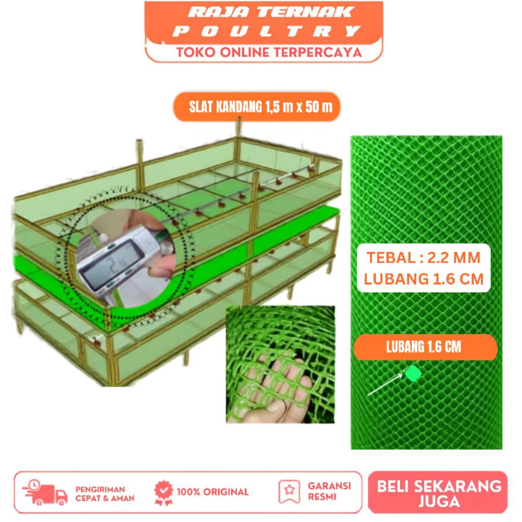 SLAT KANDANG AYAM - SLAT KOLONI AYAM - SLAT MESH ROLL BROILER- 1,5x50meter tebal 2.2mm