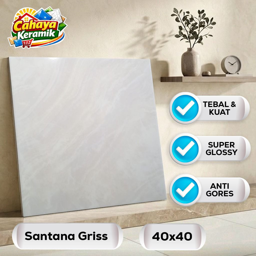 Keramik Lantai Kilap KITA 40x40 Santana Griss