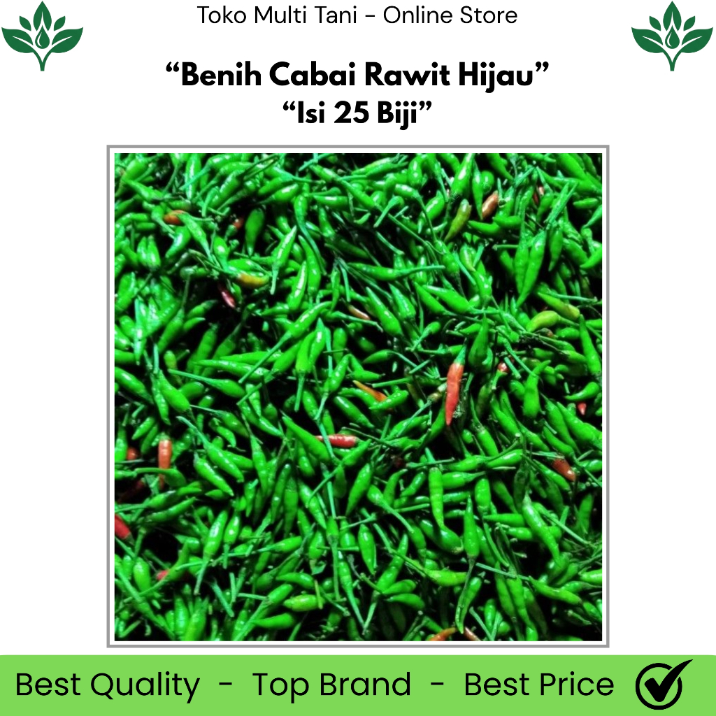 Benih Cabai Rawit Hijau Isi 25 Biji - Benih Cabai Rawit - Benih Cabai - Benih Cabai Rawit Pedas - Be