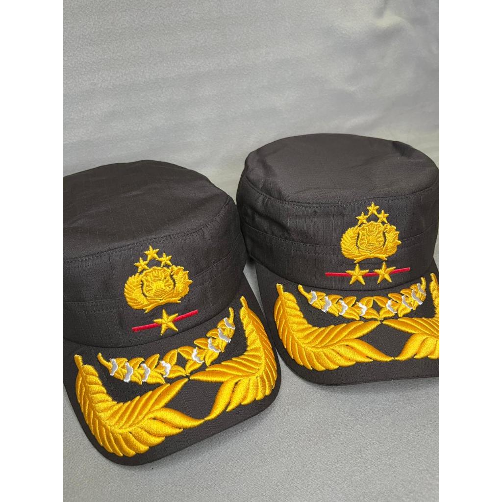 Pilkep Komando Pati BINTANG 1 DAN BINTANG 2  Polri/Topi Komando Pati Polisi Bahan Ripstok