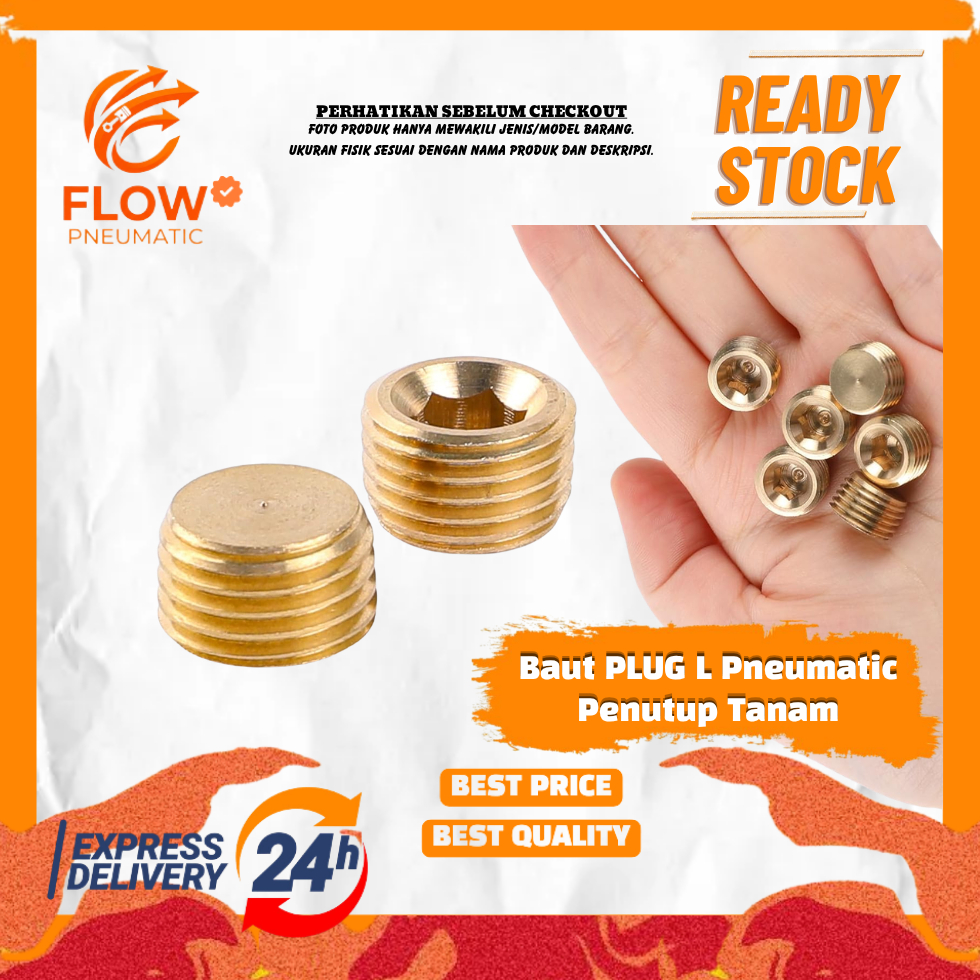 PLUG 3/8''  BAUT L TANAM PENUTUP DRAT UKURAN DRAT 3/8''