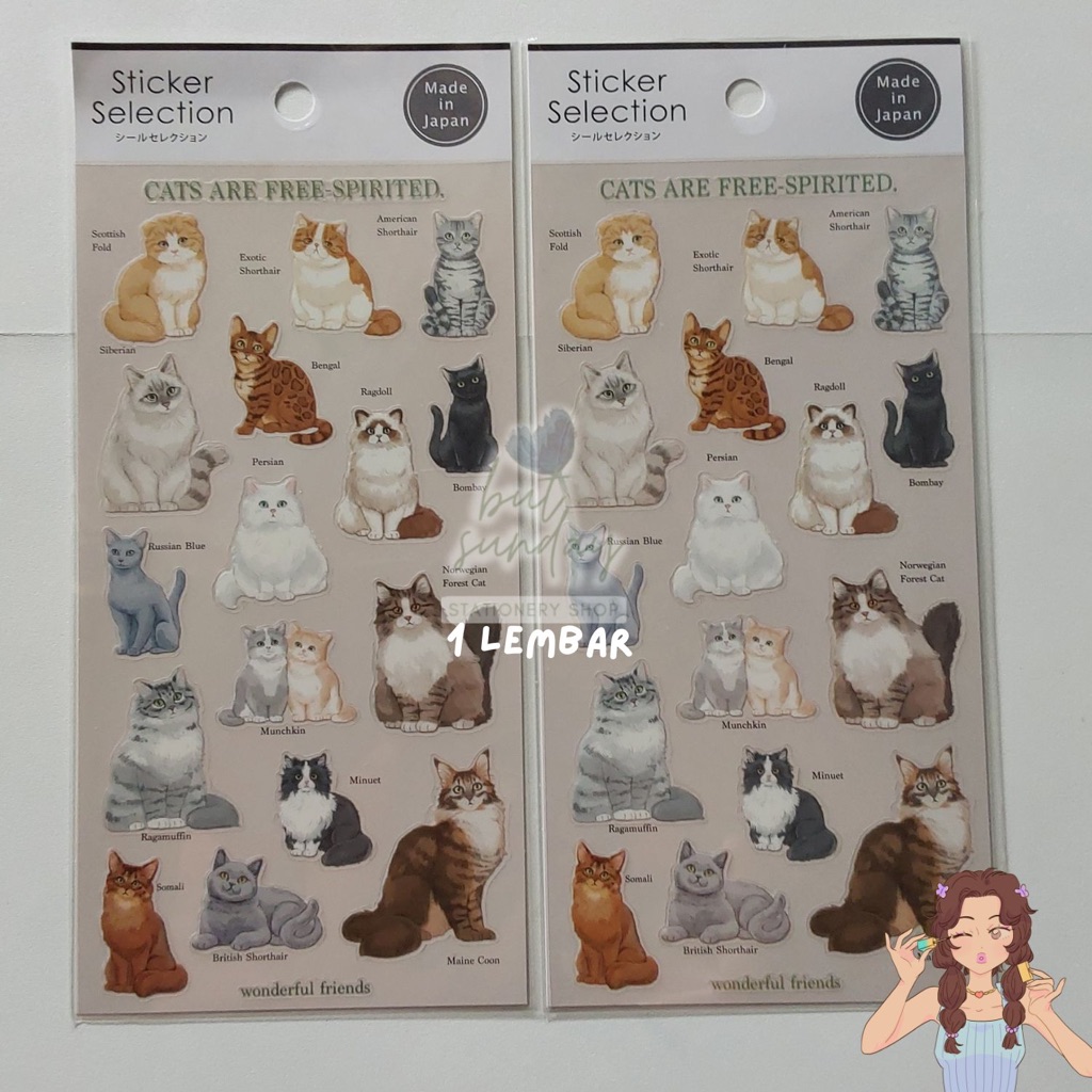 Sticker Kucing lucu aesthetic journaling decor