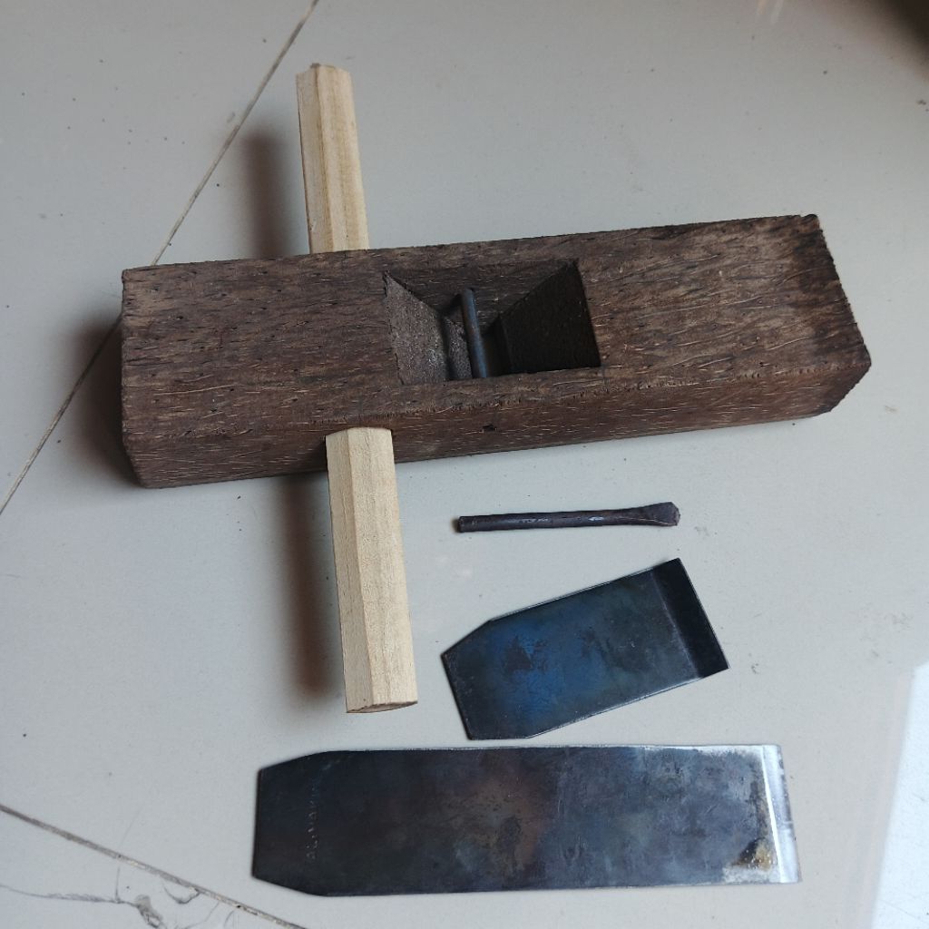 set serut kayu manual ketam 25 cm kayu aren hitam komplit tinggal pakai baja dari bekas gergaji serk