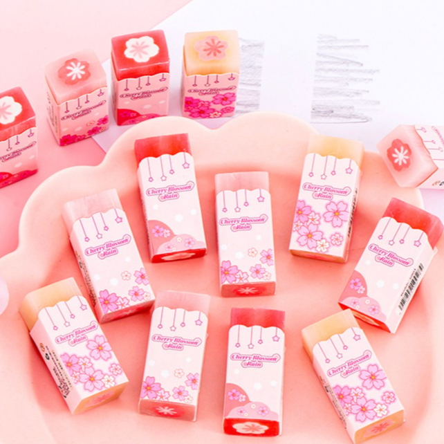 Penghapus perlengkapan sekolah / ATK motif bunga sakura