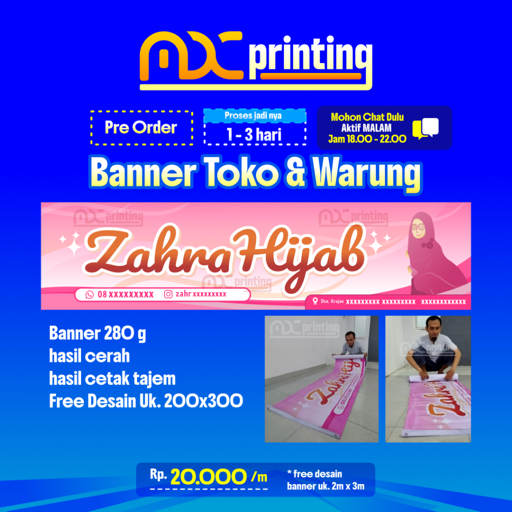 Banner Toko | Banner Warung | Banner UMKM | Banner Konter | Banner Usaha | Cetak Banner Custom