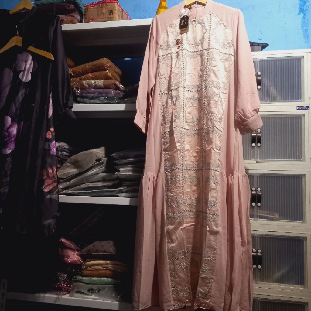 AURORA DRESS ORI BY NINOS DESIGN / GAMIS BORDIR / GAMIS SIMPEL / GAMIS ELEGANT / GAMIS POLOS BORDIR 