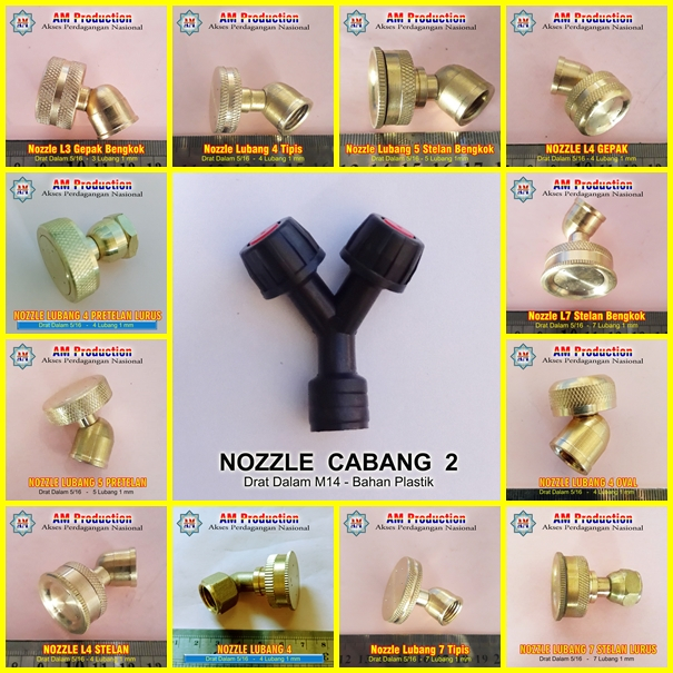 Nozzle Cabang 2 Plastik Spuyer Sprayer Nosel AM Production