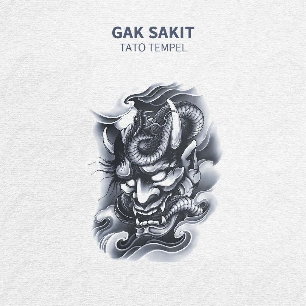 GATTOO M-214 [Gambar Besar Prajna] Tato Temporer Realistis, Tanpa Rasa Sakit, Mudah Ditempel, Tahan 