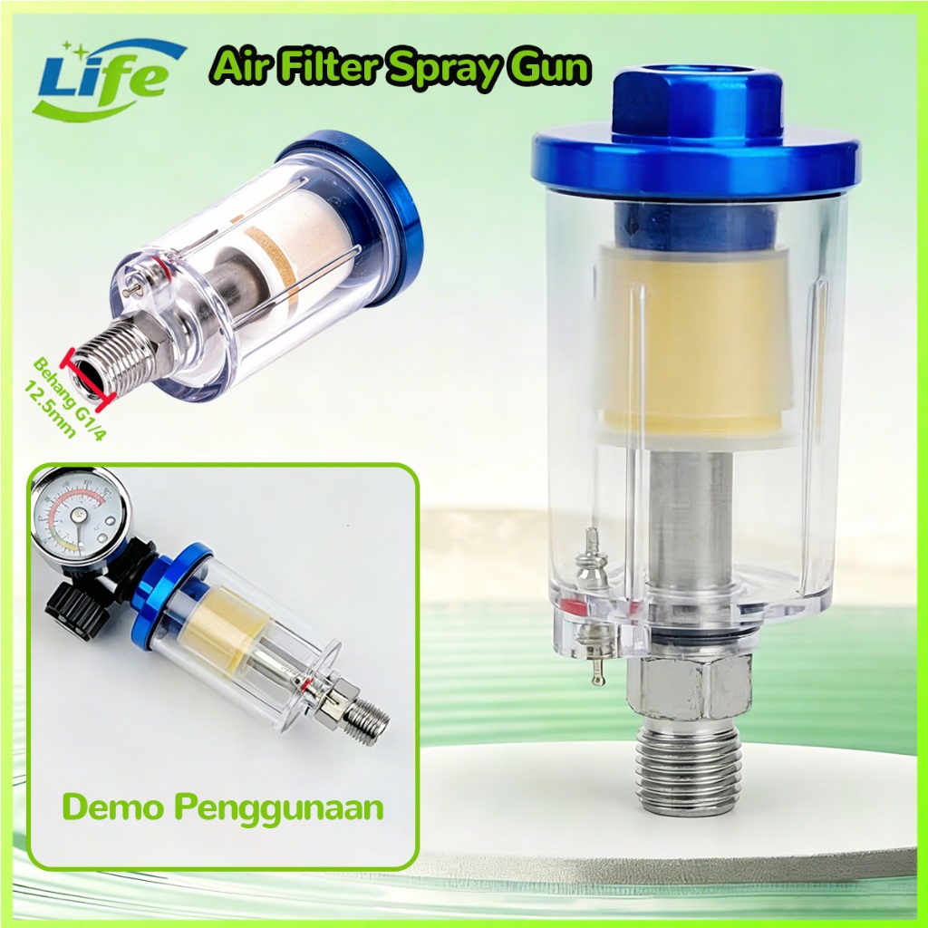 Filter Udara Kompresor Water Trap Spray Gun 1/4" Pemisah Uap Air Minyak Saringan Spet Cat Mobil Coco