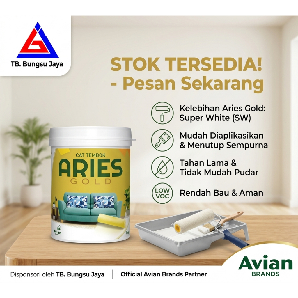 Cat Tembok Aries Gold 1 Kg