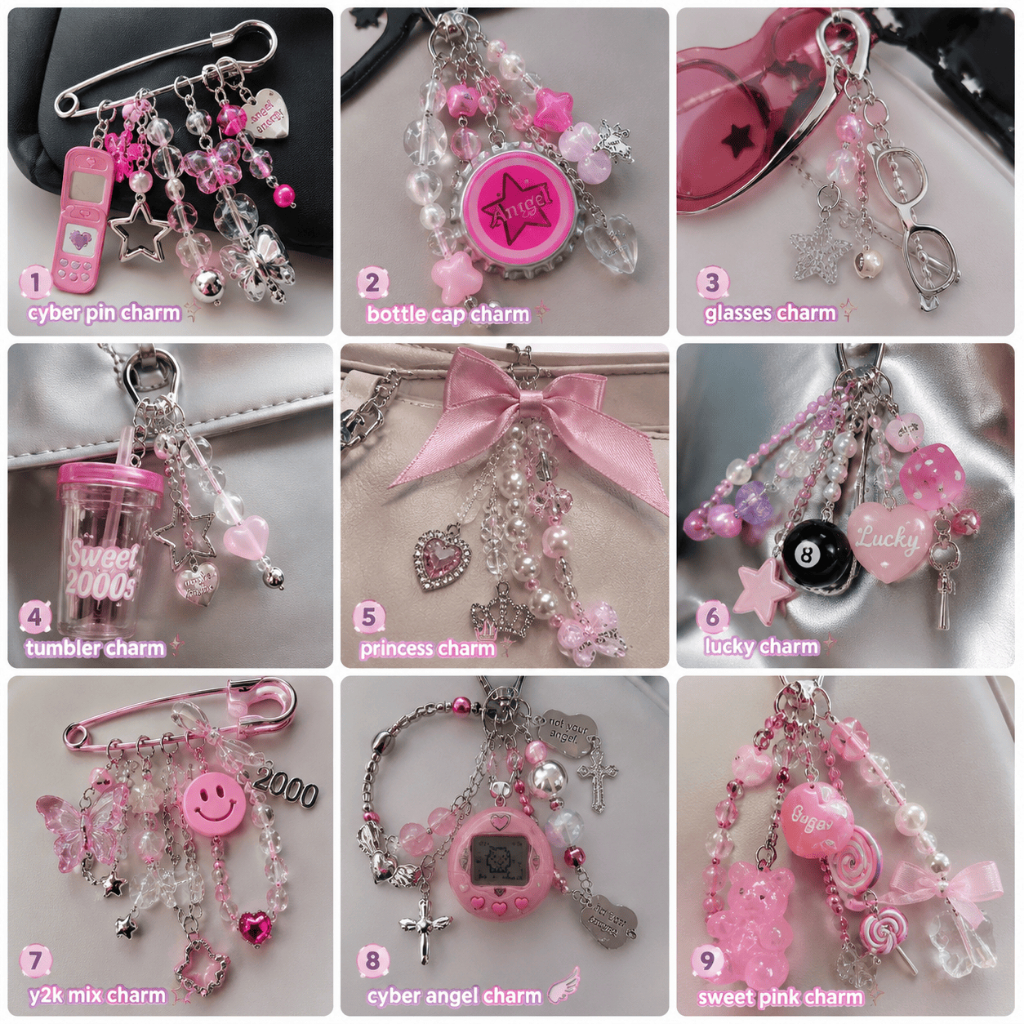 BAG CHARM. Gantungan kunci, PINK aesthetic, y2k