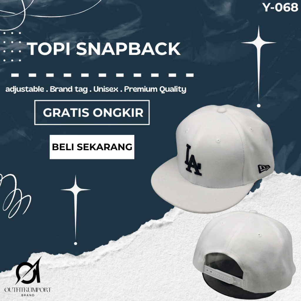 Y-068 Topi Snapback LA NewEra White