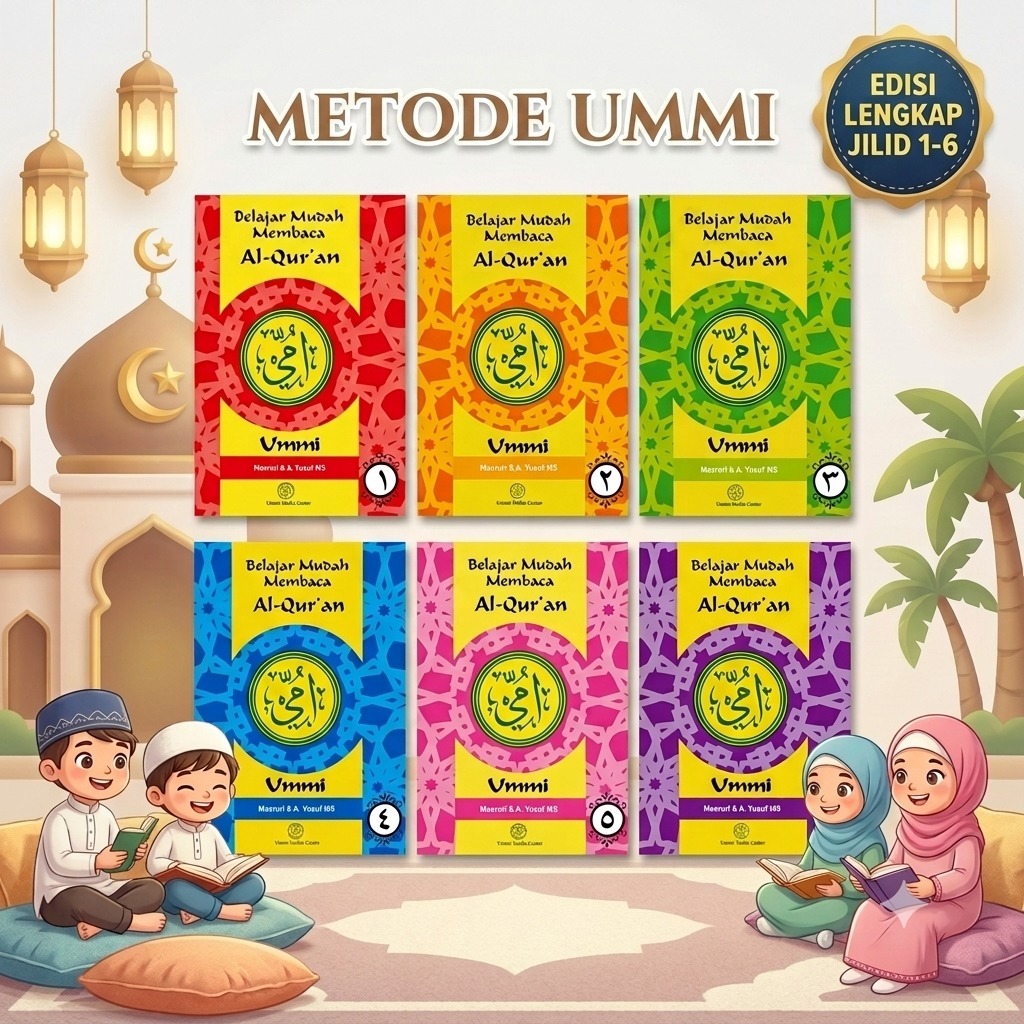 Kitab UMMI Belajar Mudah Membaca Al Qur'an Metode Ummi 1 set Jilid 1 Sampai 6