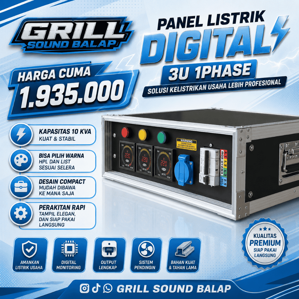 PANEL LISTRIK 3U 1PHASE DIGITAL