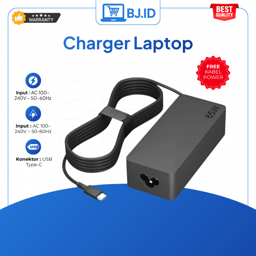 Adaptor Charger Laptop Zyrex Chromebook D-Tech Pro V1 Type-C PD 45W 65W 100W
