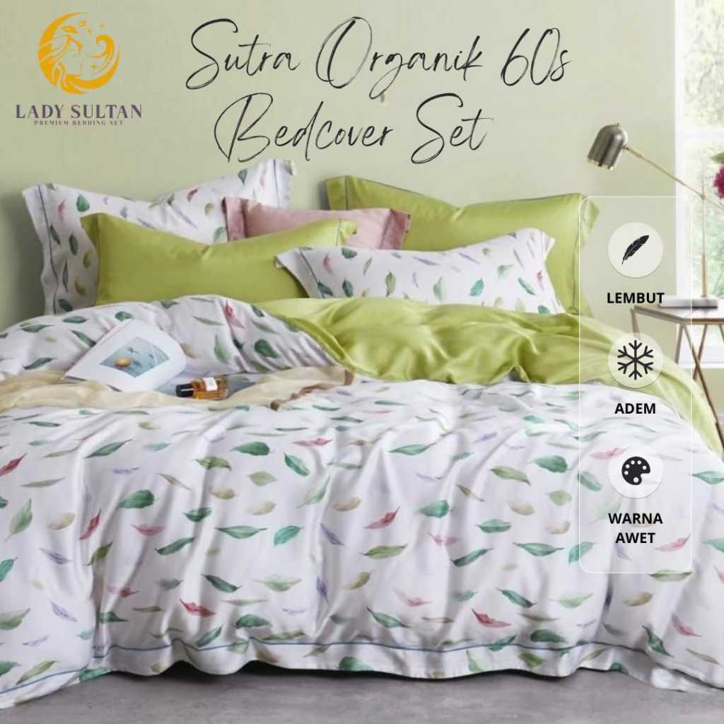Lady Sultan Sutera Organik 60S Bedcover Set Motif bunga flowers