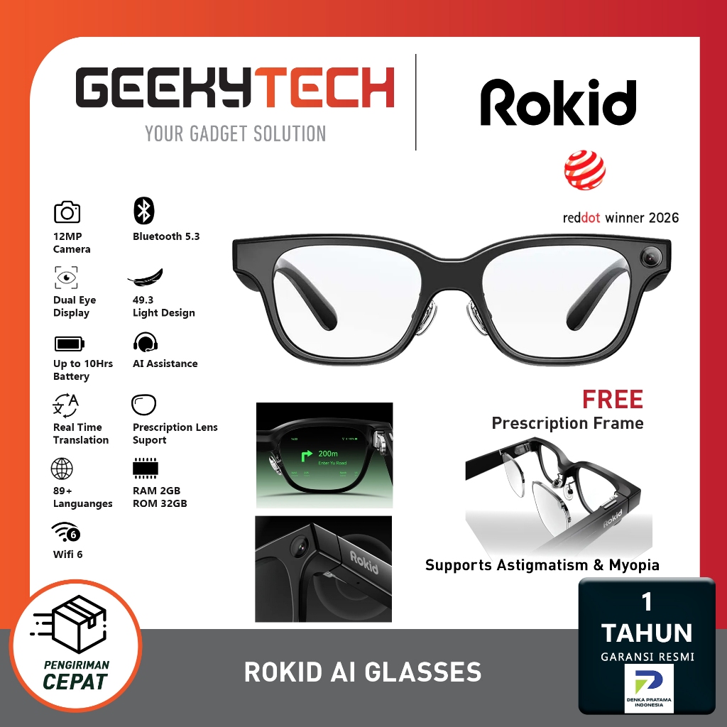 ROKID AI Smart Glasses Black – AI Smart Wearable