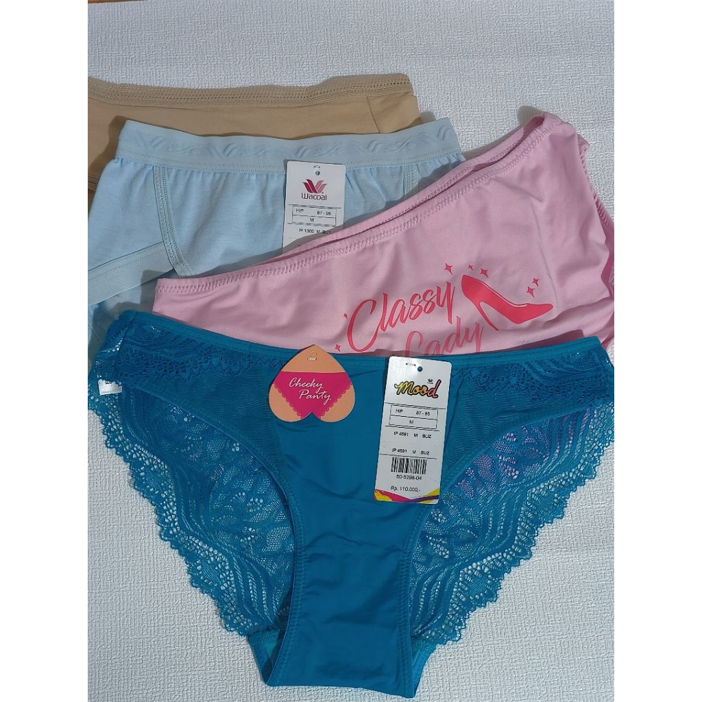 SALE 100% ORIGINAL WACOAL PANTY SIZE M BASIC LACE SPORT KATUN RENDA CELANA DALAM POLOS MOTIF NYAMAN 