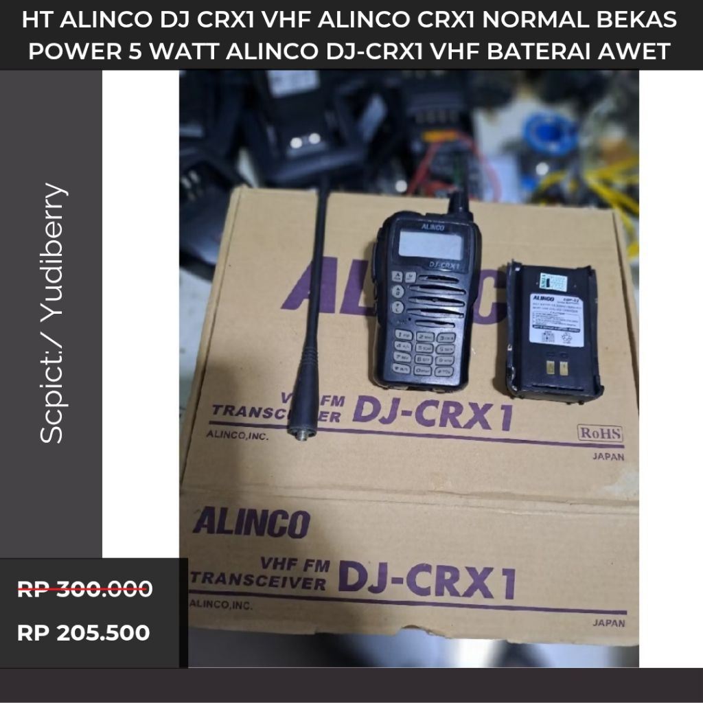 Promo Ht Alinco Dj Crx1 Vhf Alinco CRX1 Normal Bekas Power 5 Watt ALINCO DJ-CRX1 VHF Baterai awet