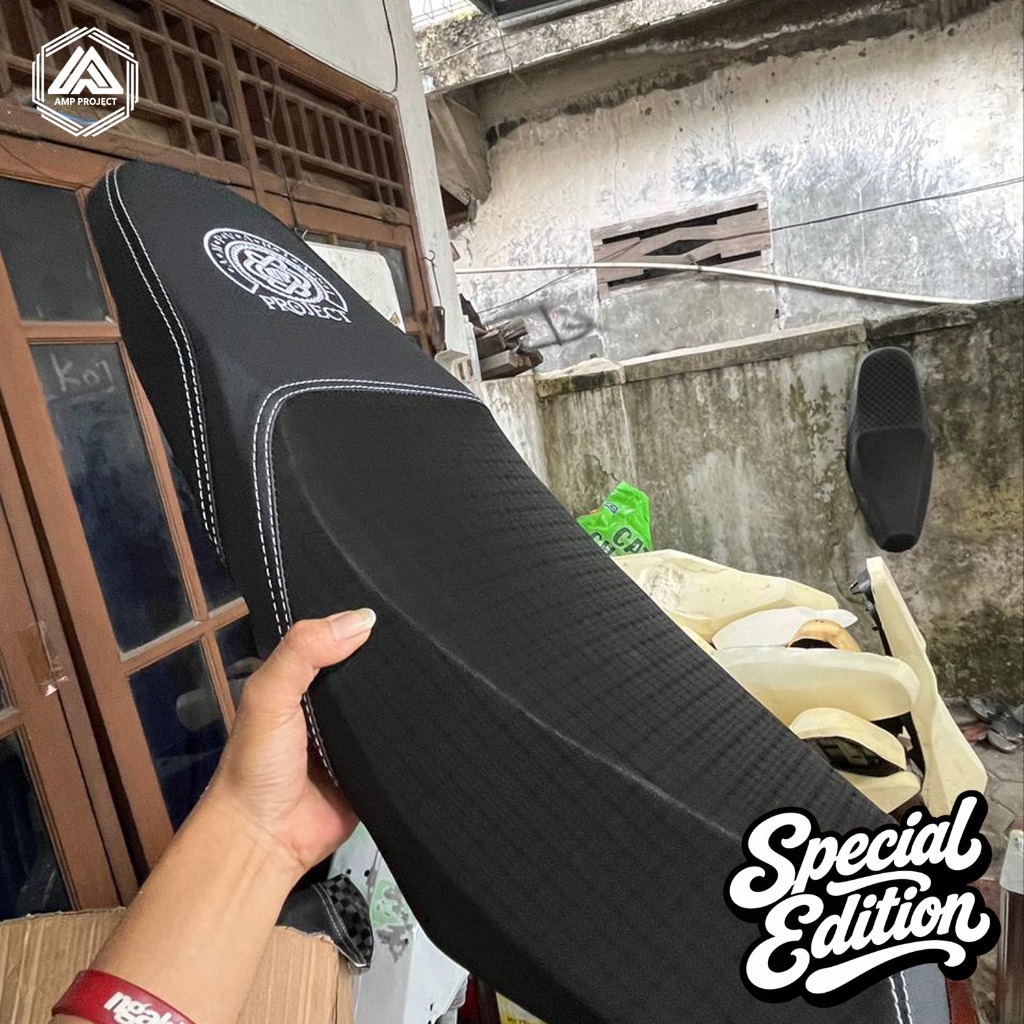 Fullaet Jok Motor Motif AMP PROJECT SPECIAL EDITION Busa Latex Tanam TYPE 3 MAJASTA V3 jok motor var