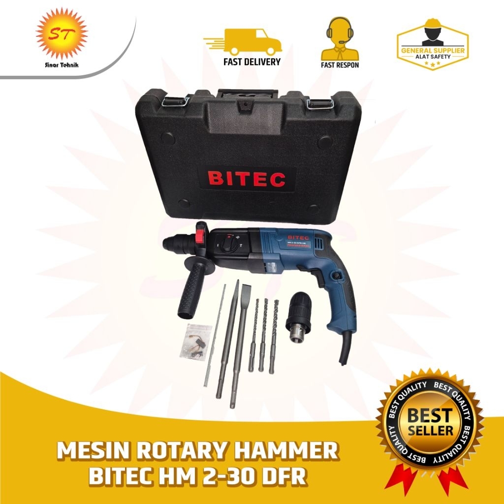 Mesin Rotarry Hammer BITEC HM 2-30 DFR | Mesin Bor Beton BITEC Rotary Hammer 3 fungsi HM2-30 DFR HM2