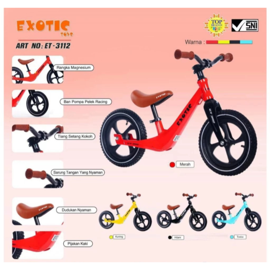 Exotic Push Bike ET-3112 / Sepeda Push Bike / Sepeda Anak