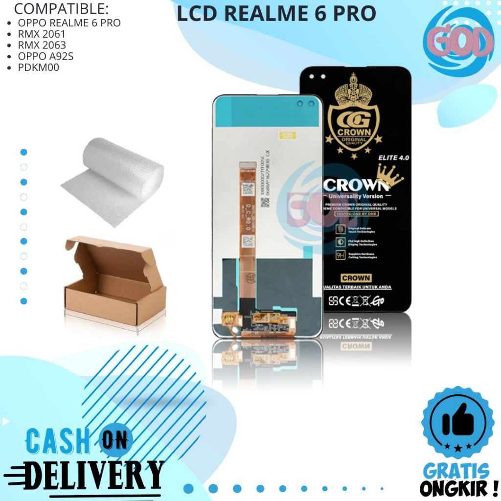 LCD TOUCHSCREEN REALME 6 PRO / OPPO A92S ORIGINAL FULLSET COMPLETE BIG GLASS ORI