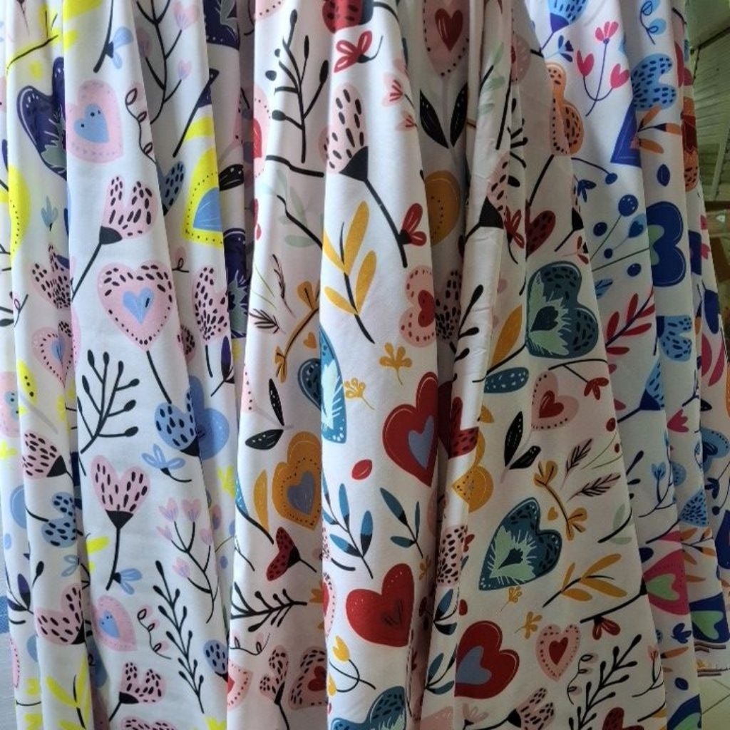 KAIN/BAHAN KATUN TC POPLIN LEMBUT TERBARU MOTIF HARGA PER 0.5 MTR