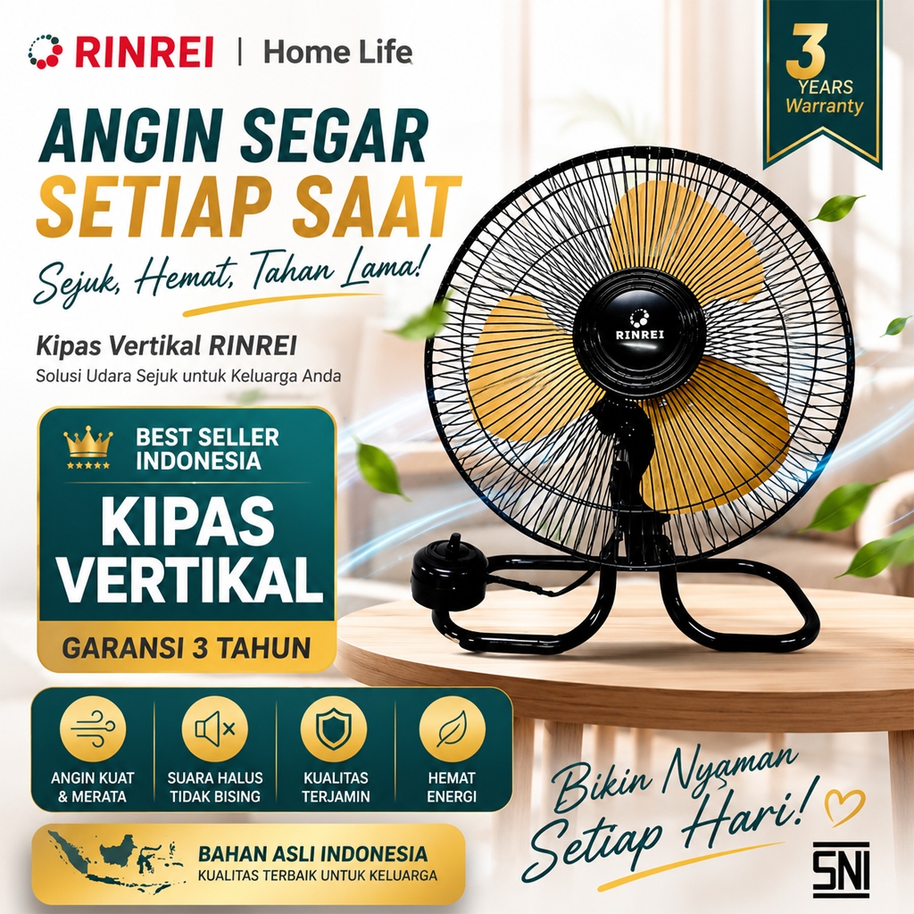 RINREI Kipas Angin Duduk Tornado 12Inch