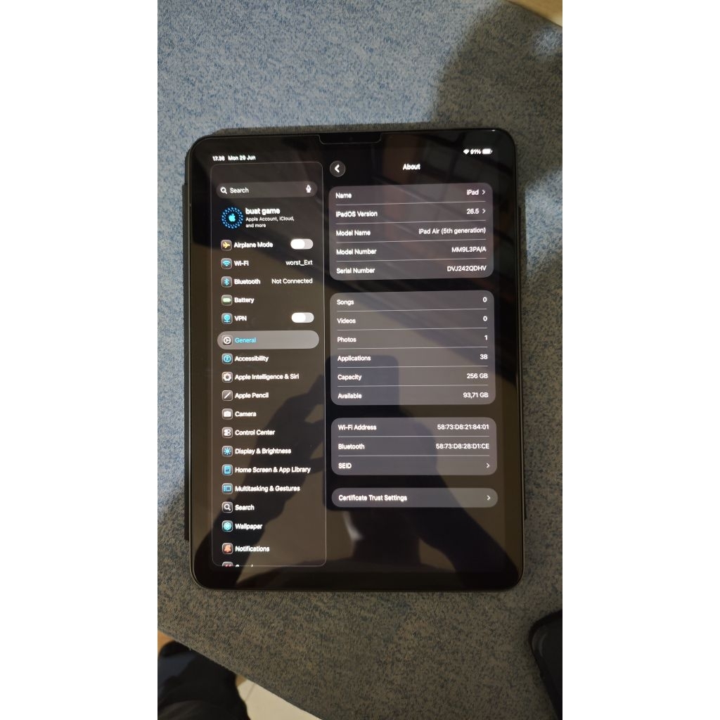 ipad air 5th gen M1 256 GB batangan