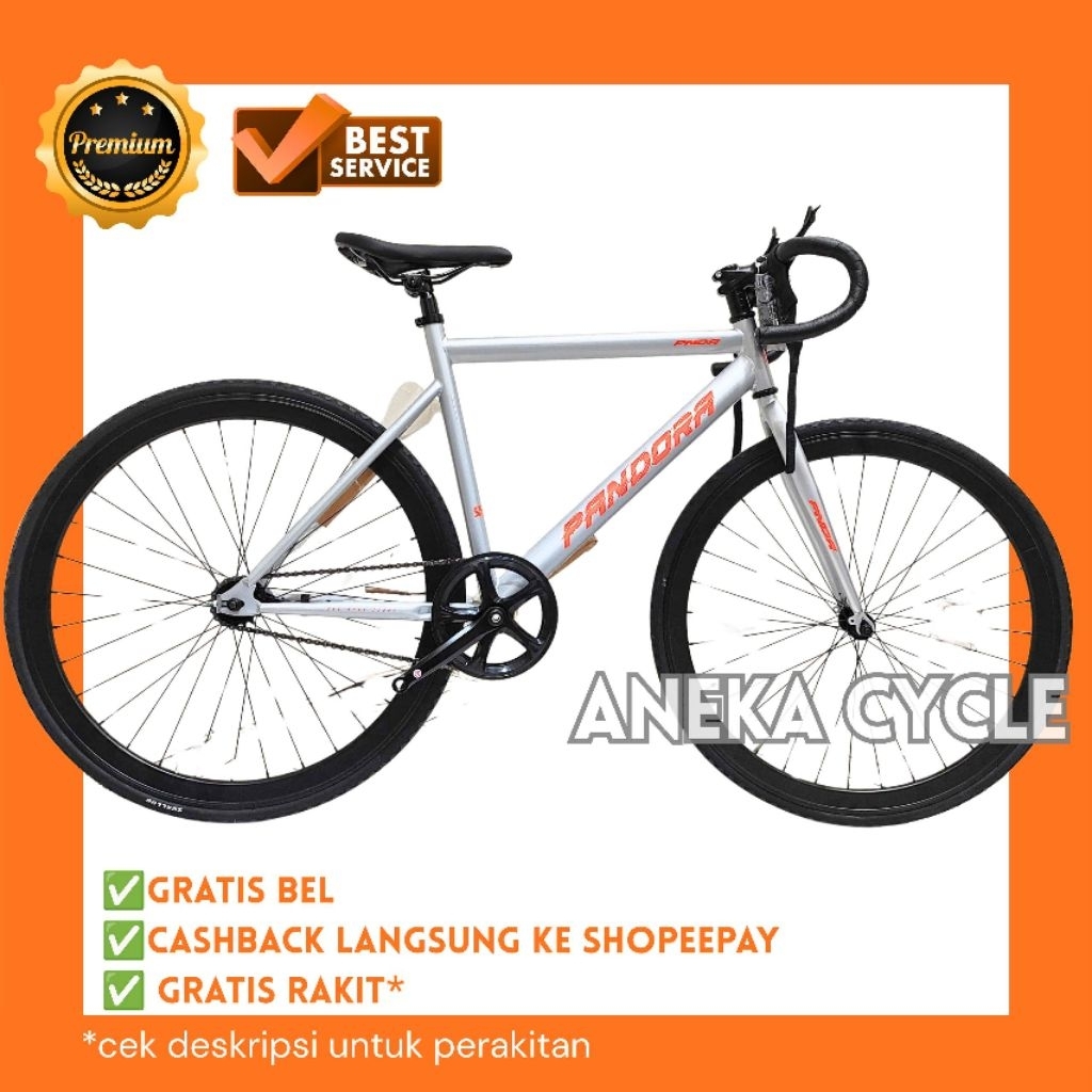 Sepeda Fixie Pandora Torpedo Frame Besi 700x25C