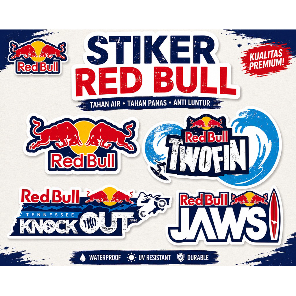 Stiker Red Bull, Stiker keren, viral, Red Mobil, Hp