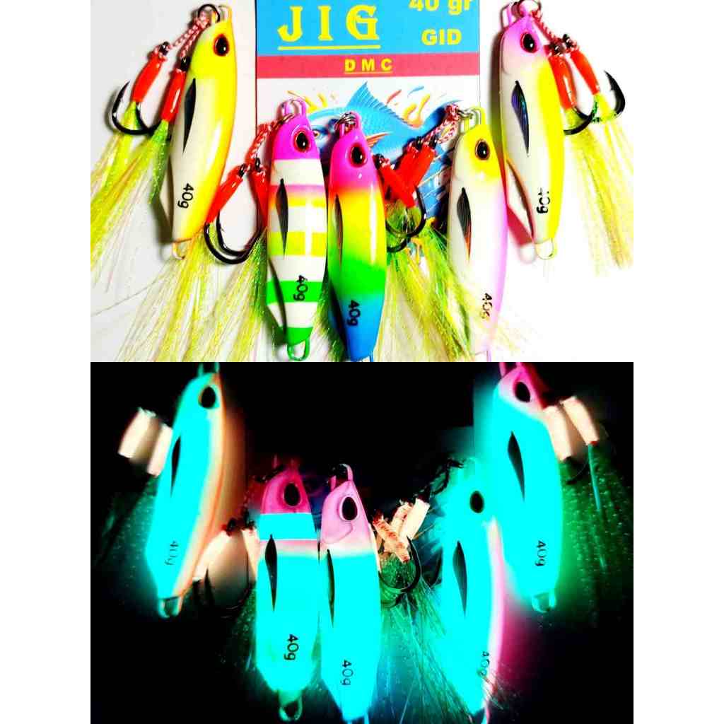Metal JIG DMC Full GID 40gr + Assist Hook GID