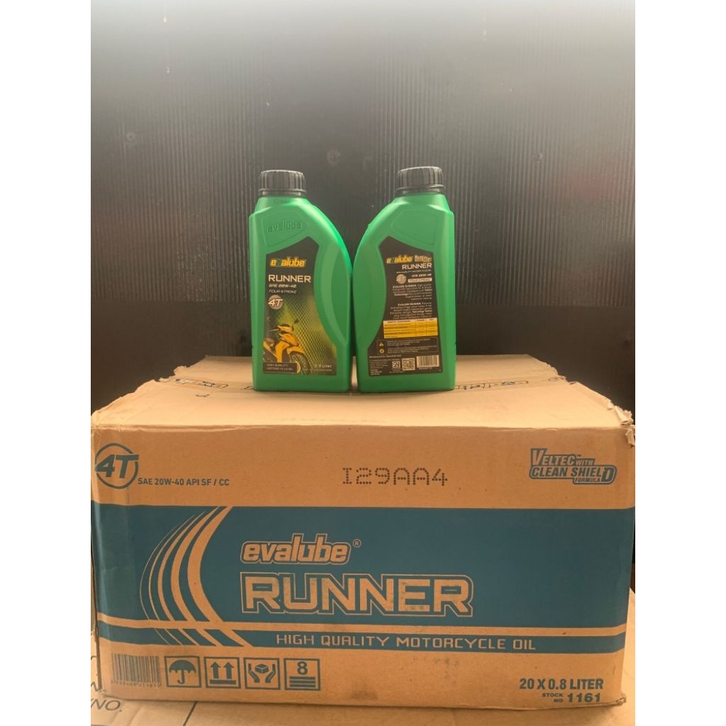 1 DUS ( 20 pcs ) OLI Evalube 4T 800ml, Oli Evalube Runner 4t 0,8L,