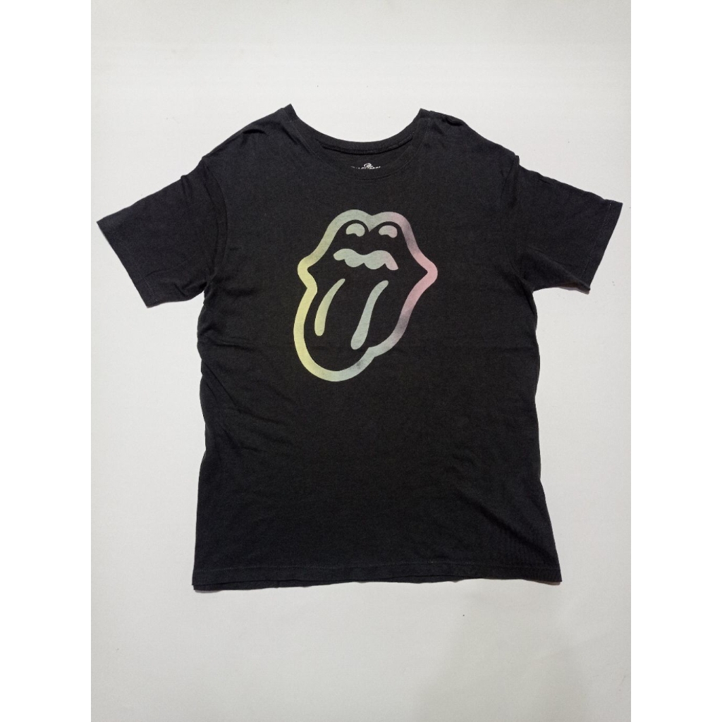 Kaos Band The Rolling Stones Official Merchandise ©2018 Warna Abu Abu Dark Grey Size M Second Brand 