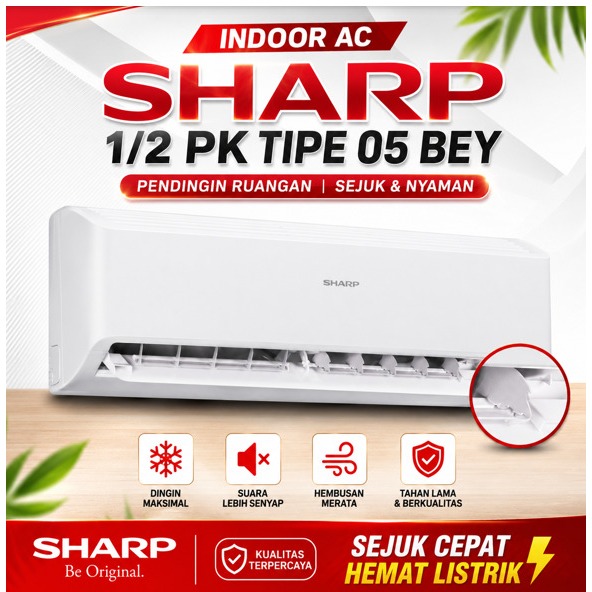 INDOOR AC SHARP 1/2 PK TIPE 05 BEY BUATAN INDONESIA