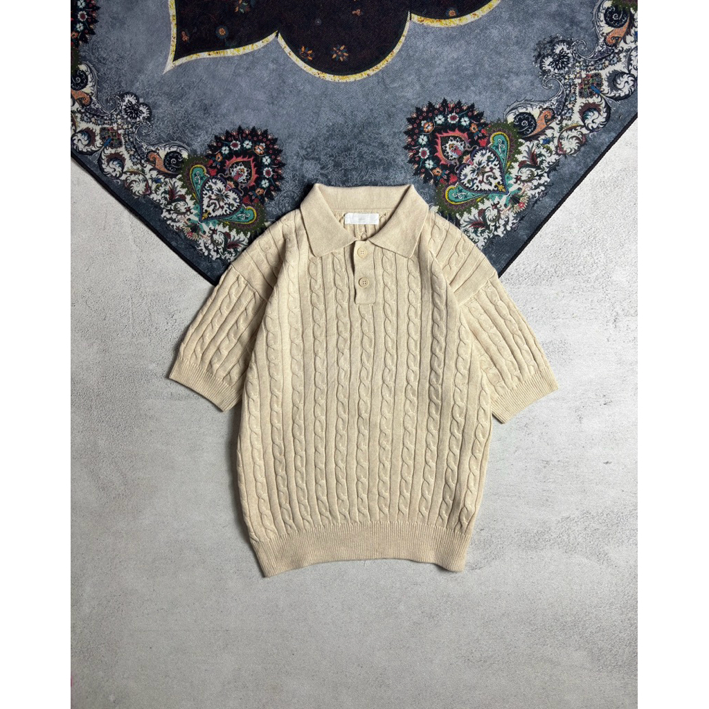minav cable polo shirt | polo shirt rajut kepang