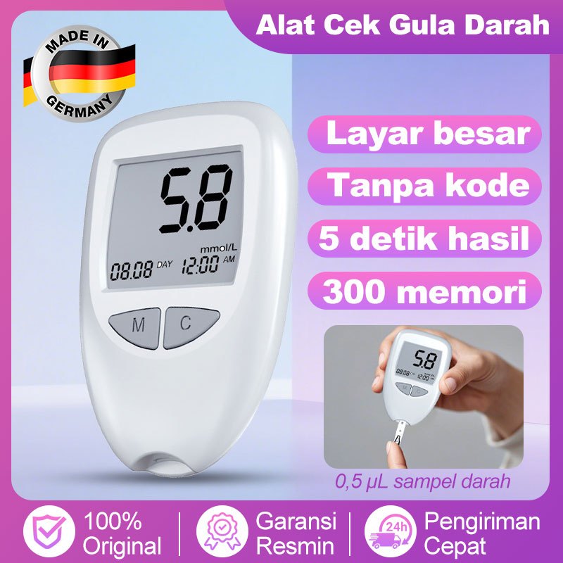 Glukometer Digital Alat Ukur Gula Darah Alat Tes Gula Darah Rumahan Fungsi Memori Banyak Mudah Digun