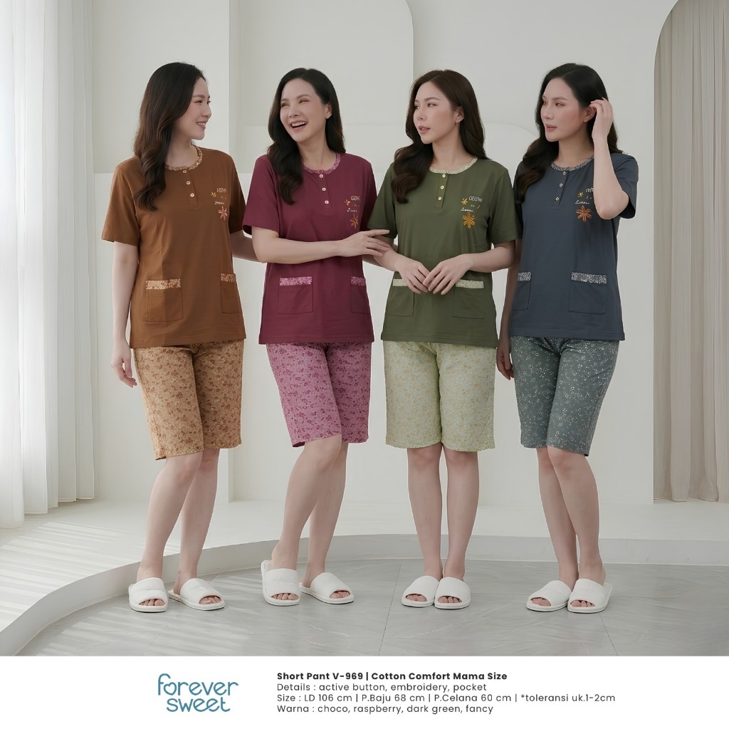 Baby Doll Setelan  Mama Size Pendek Pendek Forever Sweet