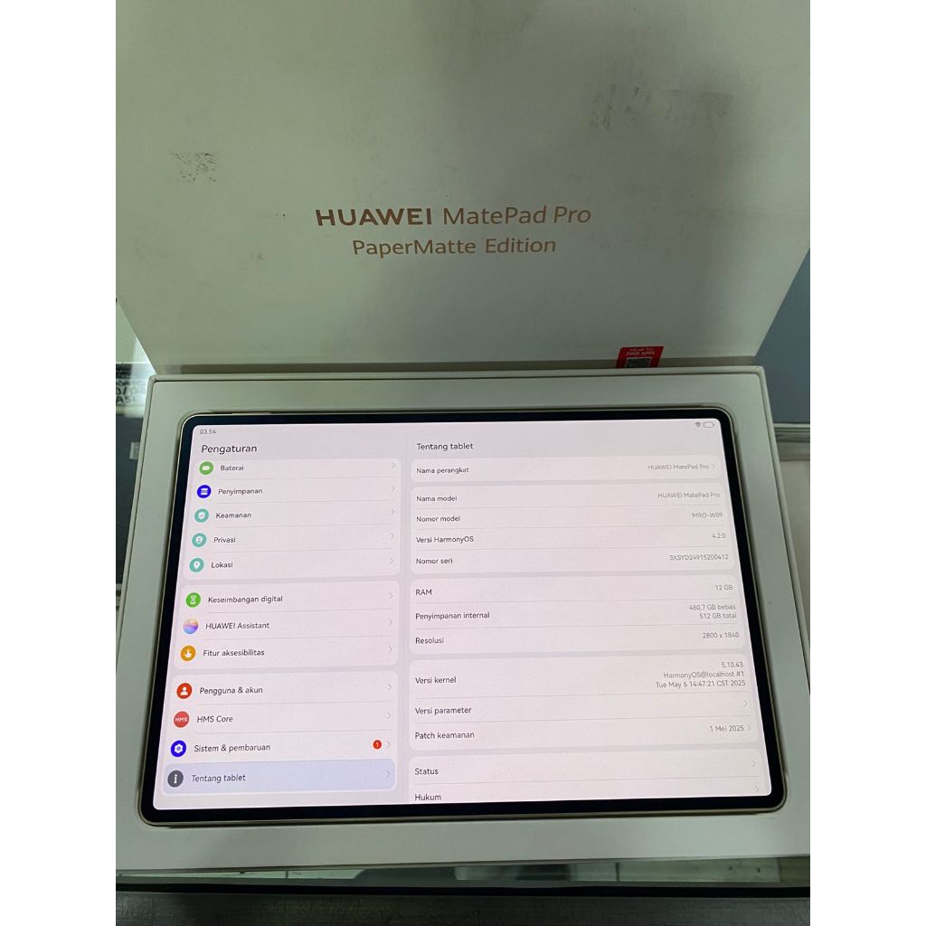 TABLET HUAWEI MATEPAD PRO PaperMatte Edition 12/512GB - PREMIUM GOLD SECOND FULLSET ORIGINAL