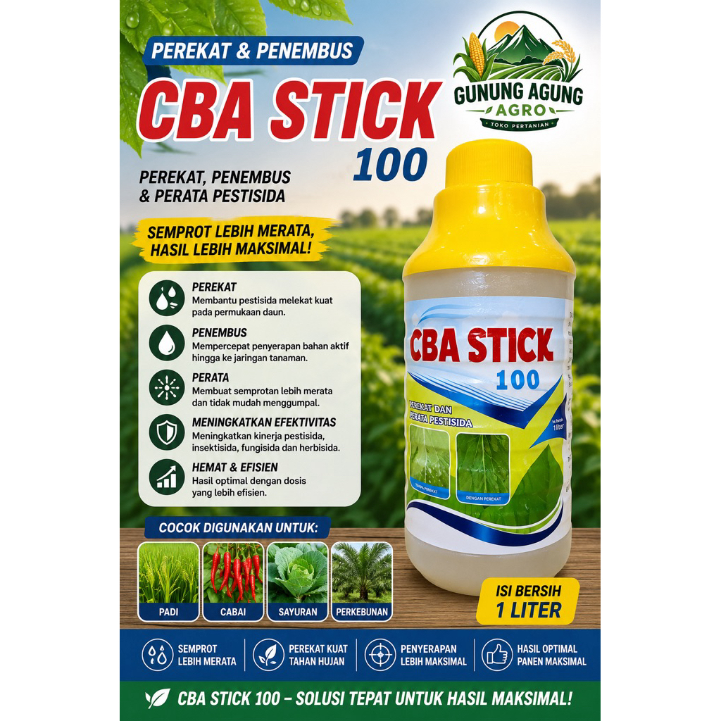 perekat/perata pestisida CBA STICK100 1liter