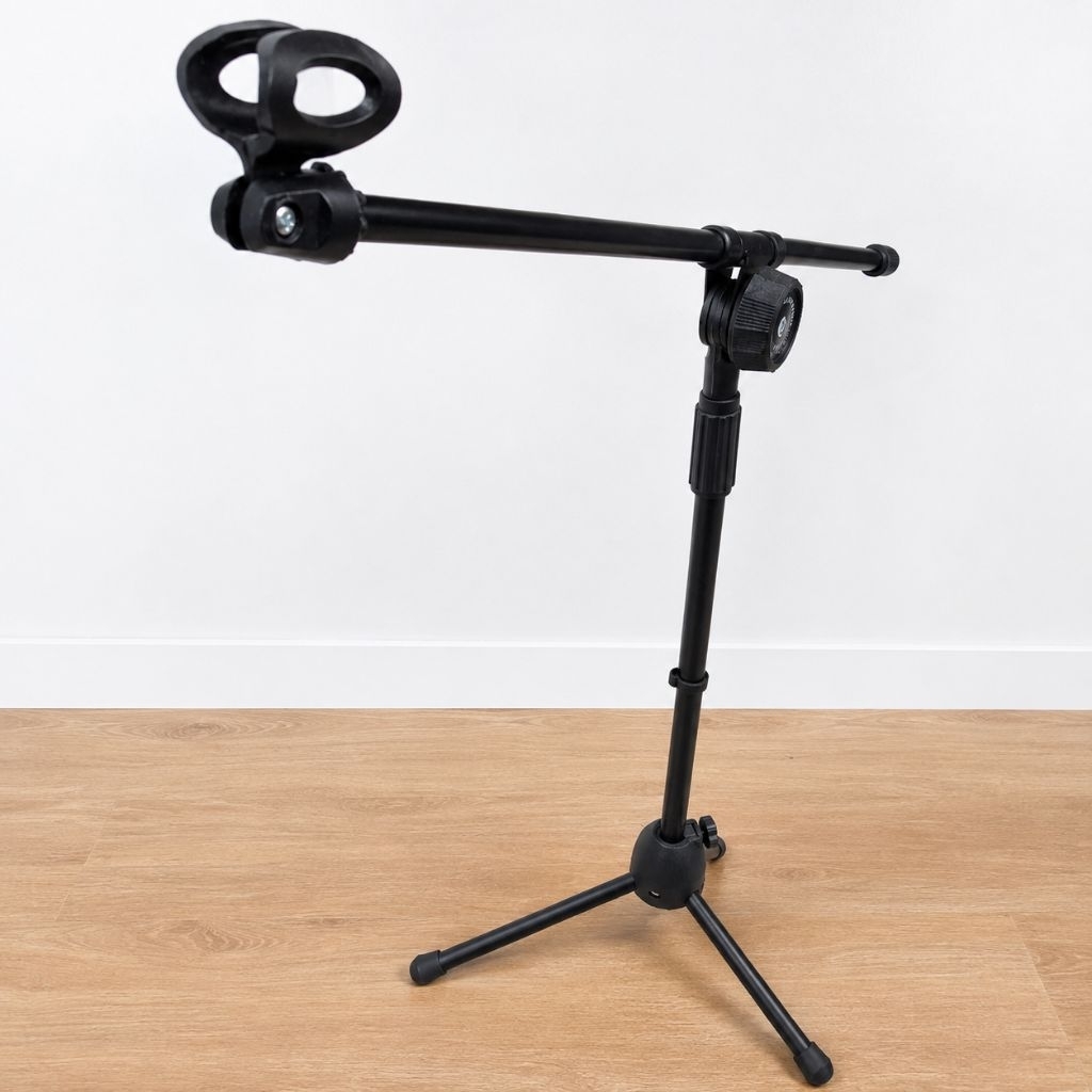 stand mic / tiang mic panjang maxy free holder mic komplit