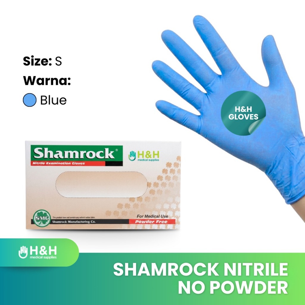 Sarung Tangan Nitrile Shamrock / Sarung Tangan Nitrile No Powder / Sarung Tangan Shamrock