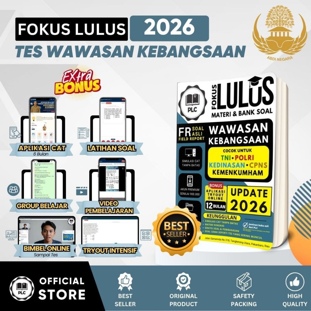 Buku TWK 2026 Materi & Bank Soal SKD CPNS Kedinasan TNI POLRI + Pembahasan PLC
